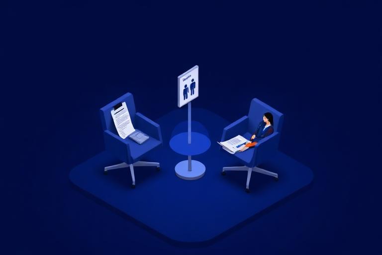 Ilustração isométrica de entrevista de recursos humanos